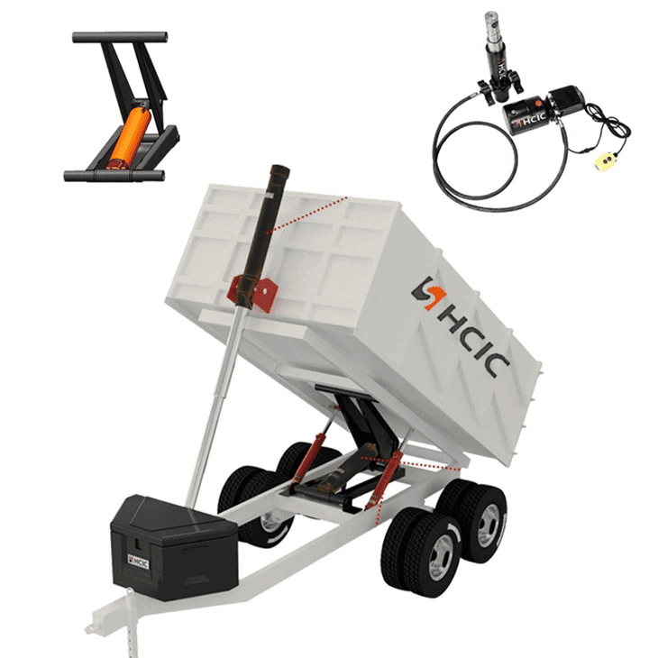 డంప్ ట్రైలర్ కోసం పెద్ద టన్నుల HSG హై ప్రెజర్ హైడ్రాలిక్ ఆయిల్ సిలిండర్